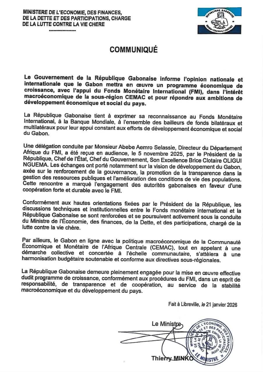 Le Gabon lance un plan de croissance soutenu par le FMI