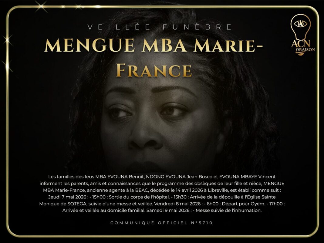 Veillée funèbre MENGUE MBA Marie-France Veillée funèbre MENGUE MBA Marie-France