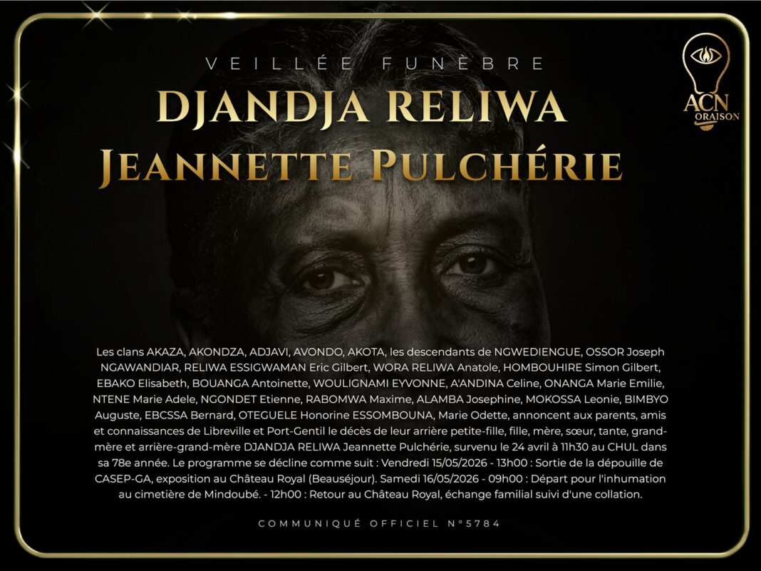 Veillée funèbre DJANDJA RELIWA Jeannette Pulchérie Veillée funèbre DJANDJA RELIWA Jeannette Pulchérie