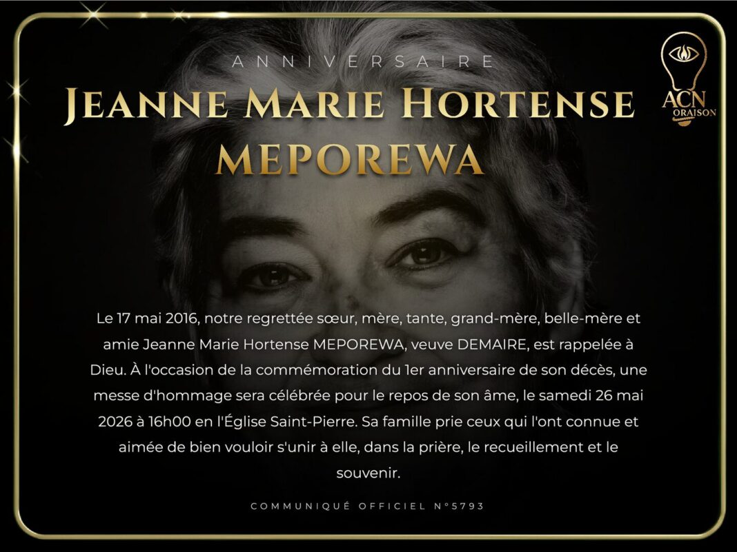Anniversaire Jeanne Marie Hortense MEPOREWA Anniversaire Jeanne Marie Hortense MEPOREWA