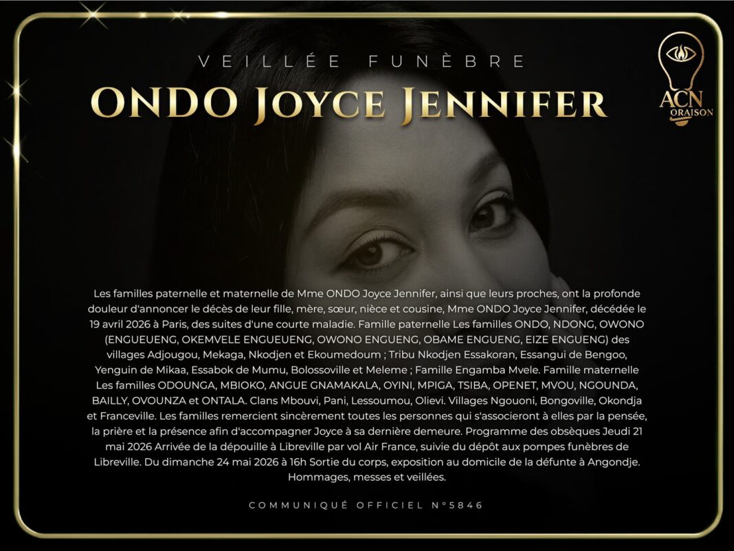 Veillée funèbre ONDO Joyce Jennifer Veillée funèbre ONDO Joyce Jennifer