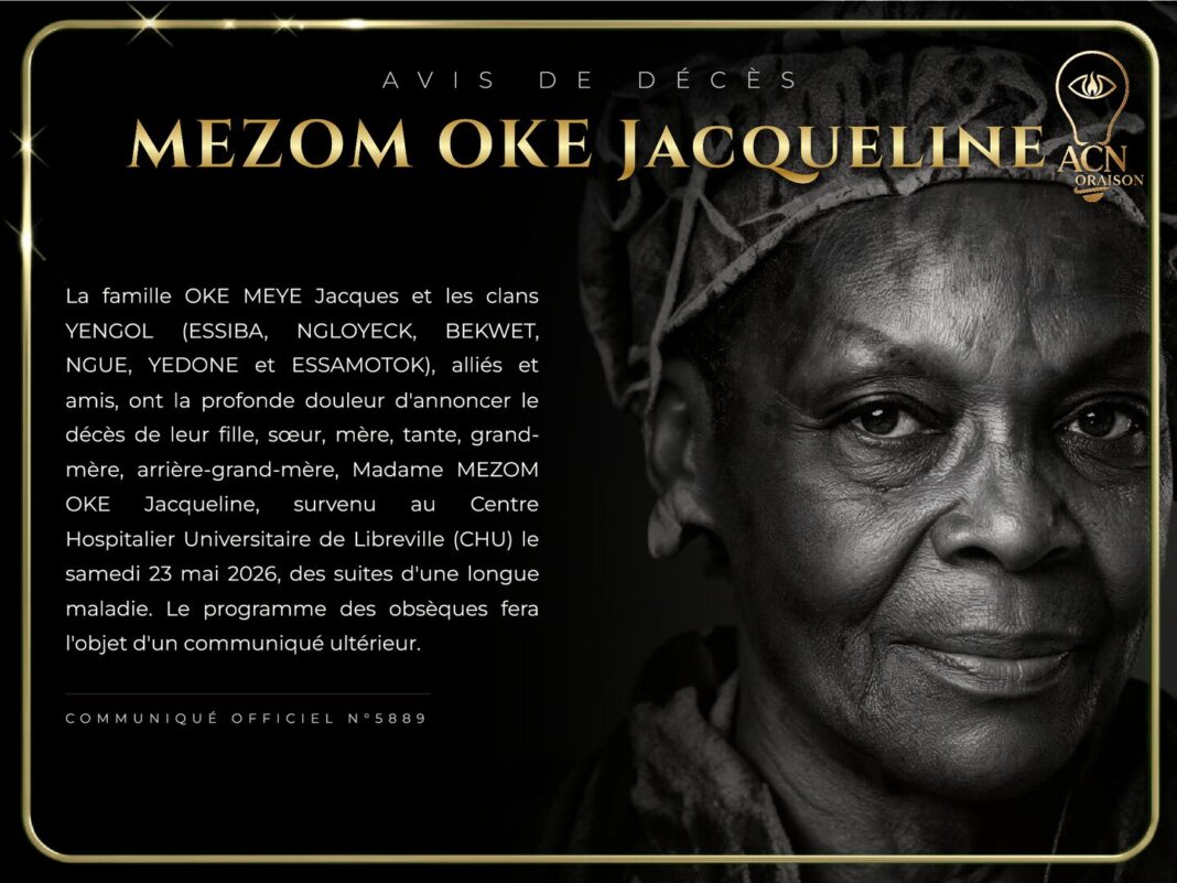 Avis de décès MEZOM OKE Jacqueline Avis de décès MEZOM OKE Jacqueline