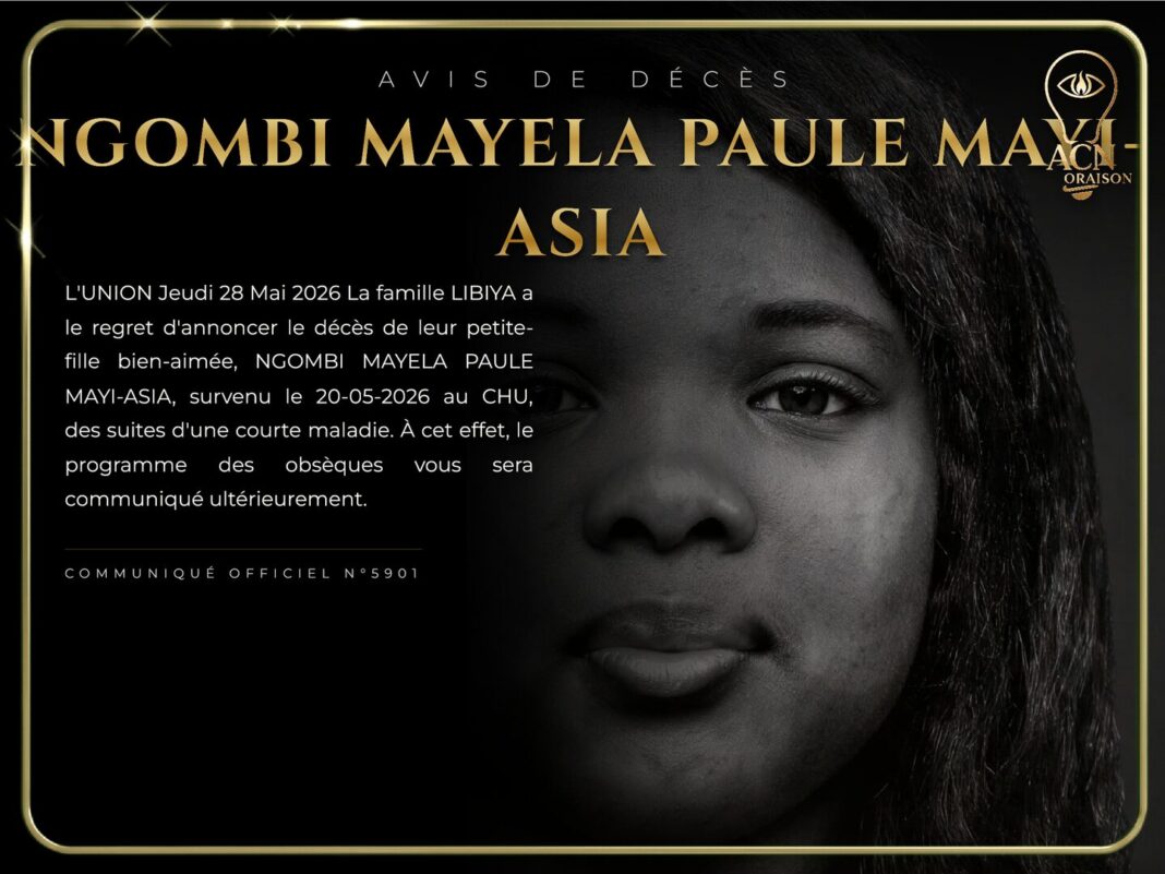 Avis de décès NGOMBI MAYELA PAULE MAYI-ASIA Avis de décès NGOMBI MAYELA PAULE MAYI-ASIA