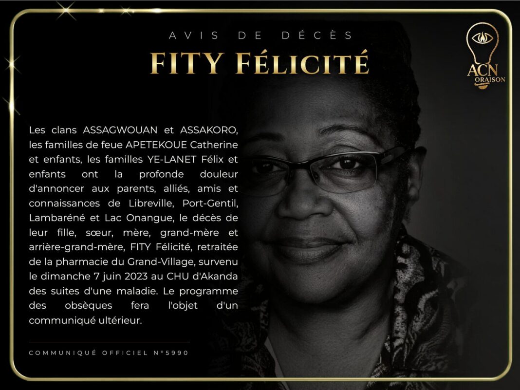 Avis de décès FITY Félicité Avis de décès FITY Félicité