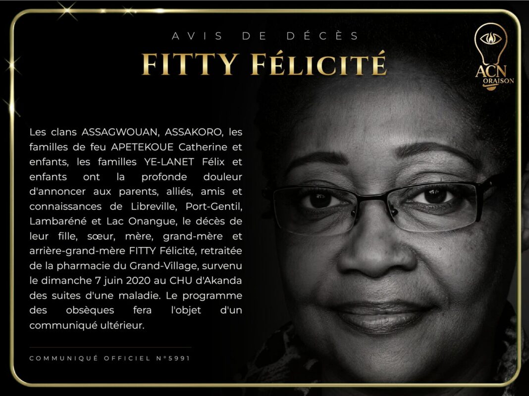 Avis de décès FITTY Félicité Avis de décès FITTY Félicité