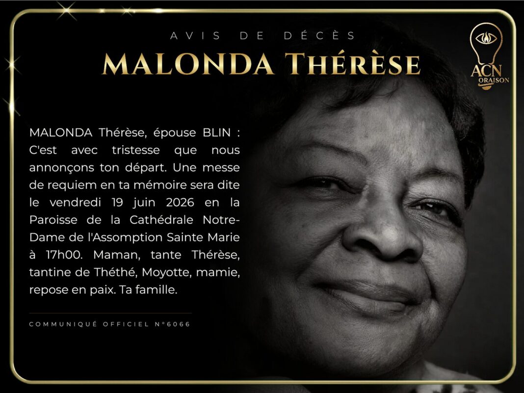 Avis de décès MALONDA Thérèse Avis de décès MALONDA Thérèse
