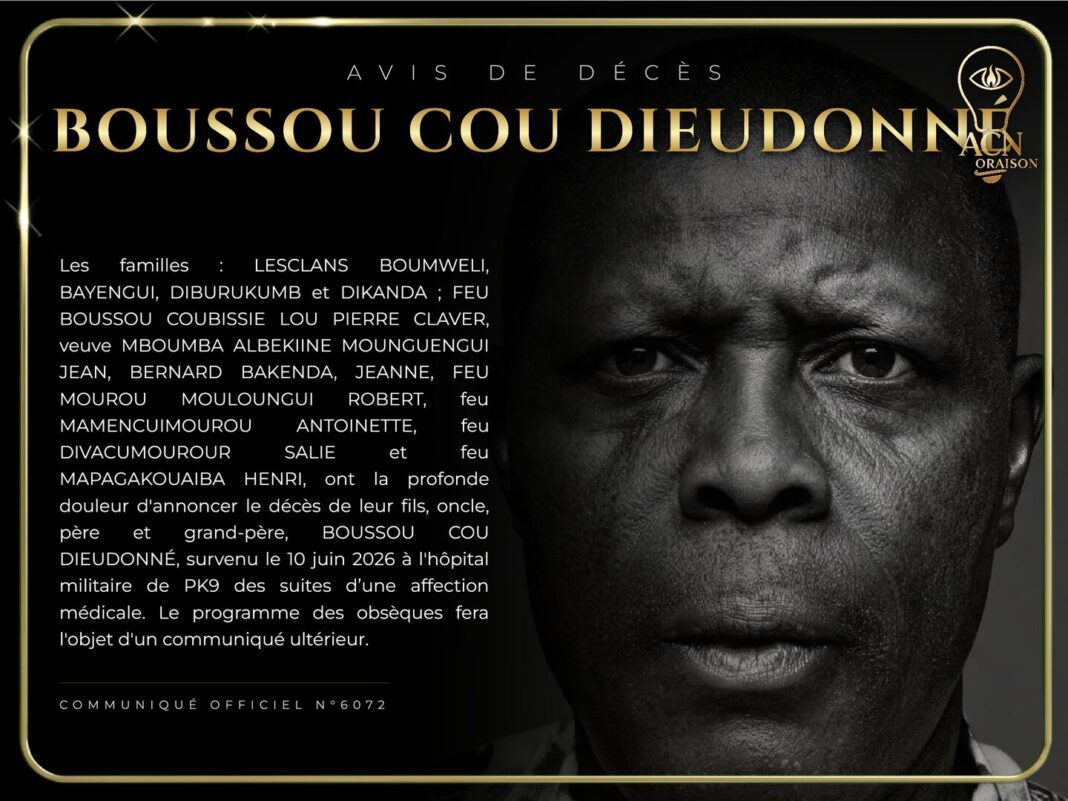 Avis de décès BOUSSOU COU DIEUDONNÉ Avis de décès BOUSSOU COU DIEUDONNÉ