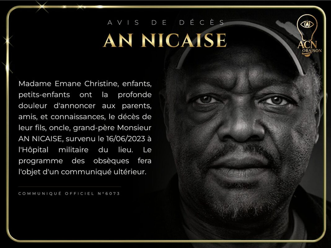 Avis de décès AN NICAISE Avis de décès AN NICAISE