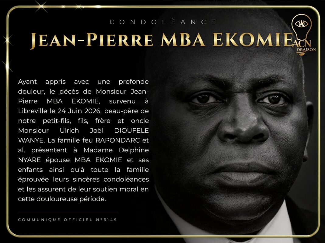 Condolèance Jean-Pierre MBA EKOMIE Condolèance Jean-Pierre MBA EKOMIE