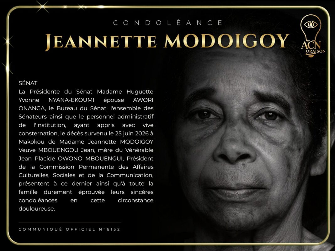 Condolèance Jeannette MODOIGOY Condolèance Jeannette MODOIGOY