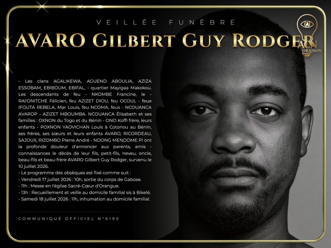 Veillée funèbre AVARO Gilbert Guy Rodger Veillée funèbre AVARO Gilbert Guy Rodger