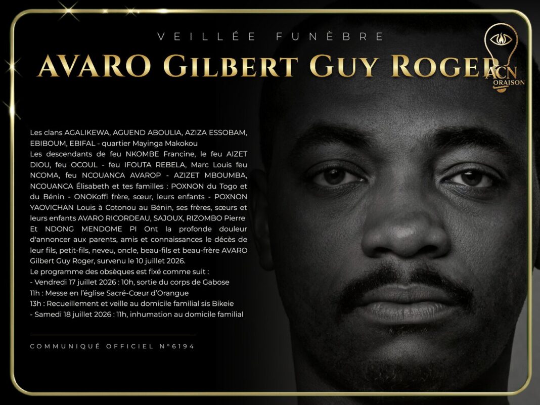Veillée funèbre AVARO Gilbert Guy Roger Veillée funèbre AVARO Gilbert Guy Roger