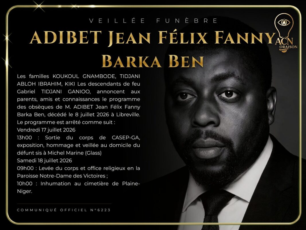 Veillée funèbre ADIBET Jean Félix Fanny Barka Ben Veillée funèbre ADIBET Jean Félix Fanny Barka Ben