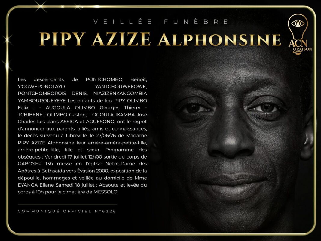 Veillée funèbre PIPY AZIZE Alphonsine Veillée funèbre PIPY AZIZE Alphonsine