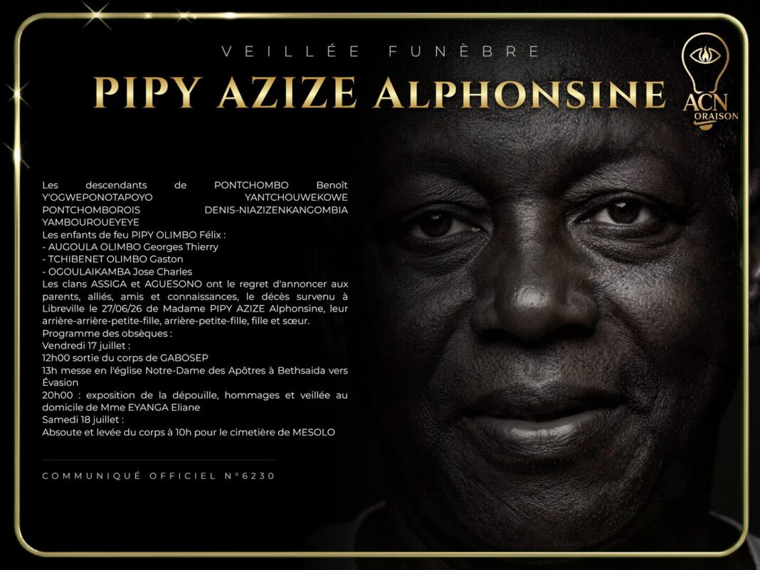Veillée funèbre PIPY AZIZE Alphonsine Veillée funèbre PIPY AZIZE Alphonsine