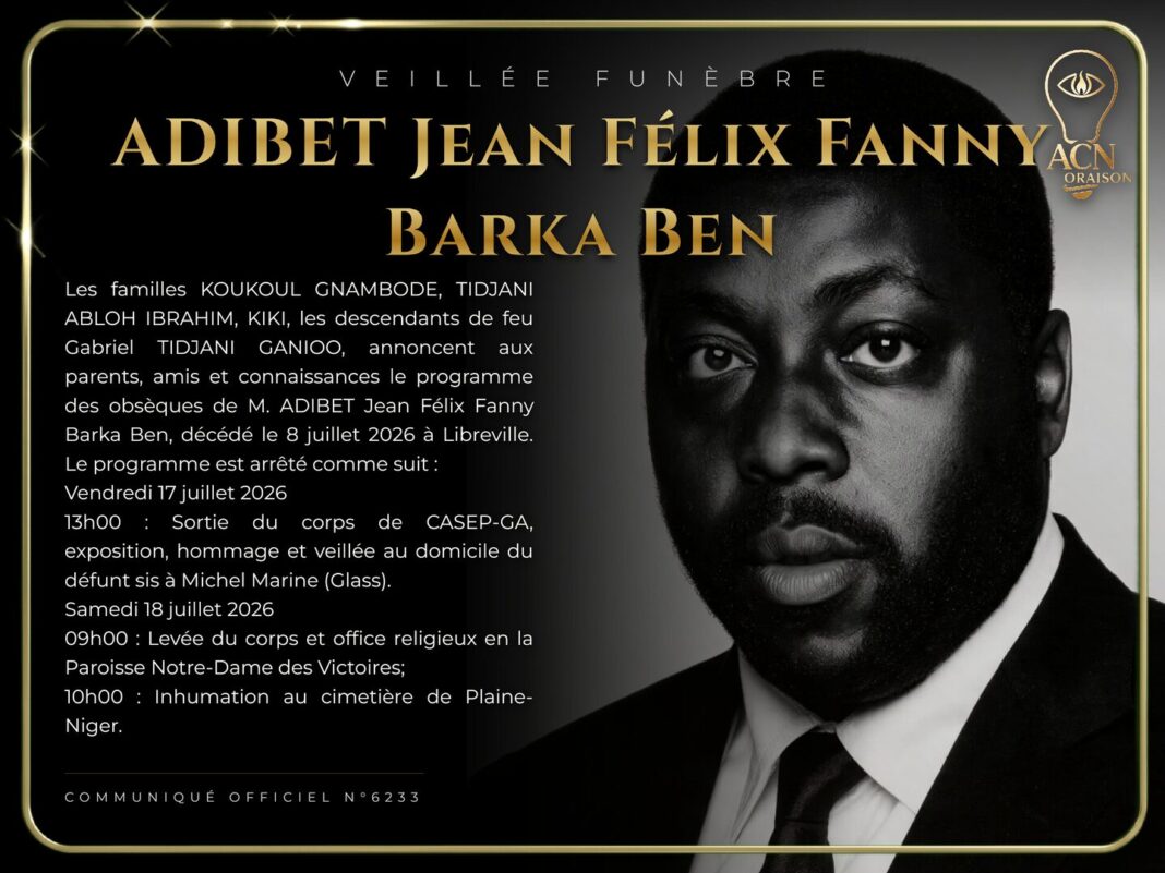 Veillée funèbre ADIBET Jean Félix Fanny Barka Ben Veillée funèbre ADIBET Jean Félix Fanny Barka Ben