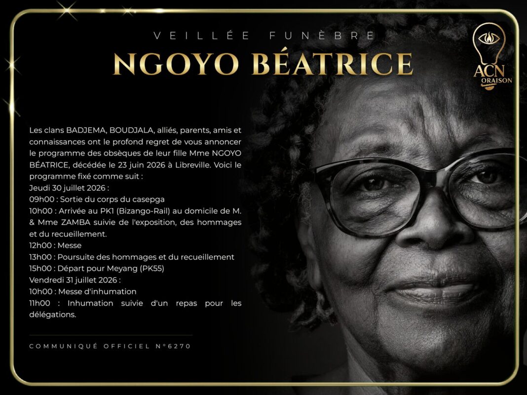 Veillée funèbre NGOYO BÉATRICE Veillée funèbre NGOYO BÉATRICE