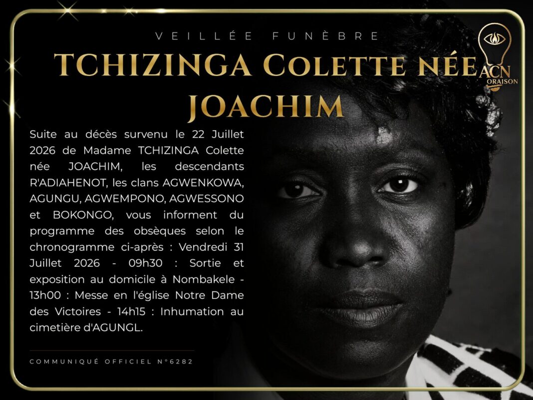 Veillée funèbre TCHIZINGA Colette née JOACHIM Veillée funèbre TCHIZINGA Colette née JOACHIM